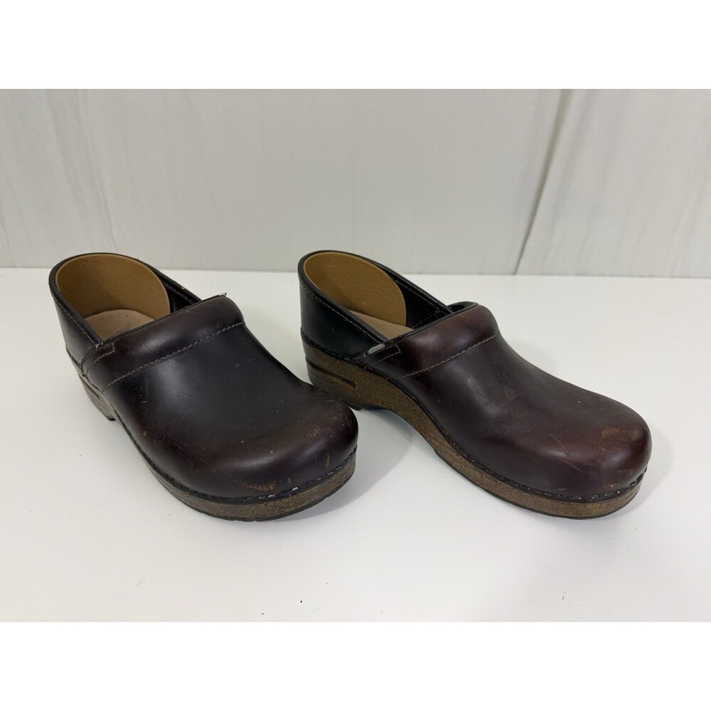 Dansko Brown Leather Professional Nurse Clogs Shoes Women’s EU 41 US 10-10.5
